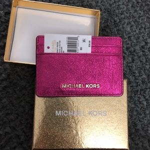 Authentic pink Michael Kors credit card wallet